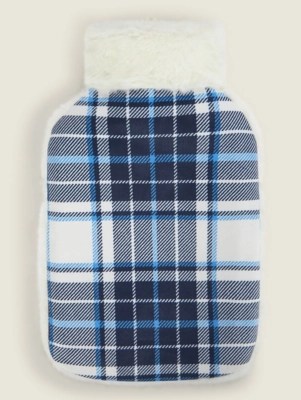 Blue Tartan Hot Water Bottle Home at ASDA