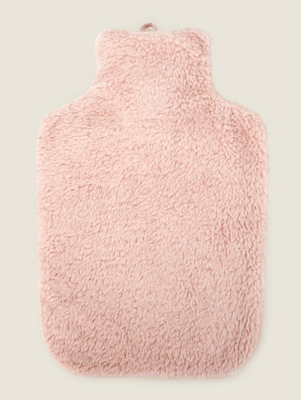 Blush Teddy Fleece Hot Water Bottle Home at ASDA