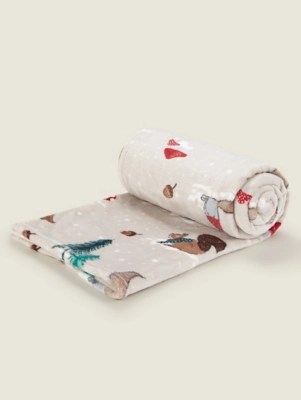Natural Squirrel Supersoft Christmas Throw Home at ASDA