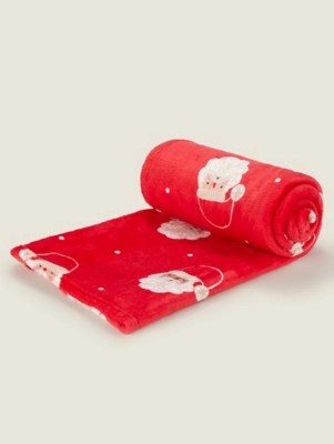 Red Santa Supersoft Christmas Throw Home at ASDA