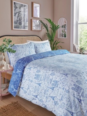 Blue & White Paris In Spring Reversible Duvet Set Home at ASDA