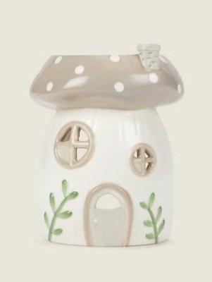 White ToadstoolShaped Ceramic Oil Burner Home at ASDA