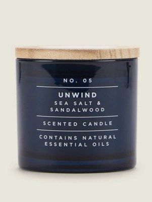 Navy Unwind Sea Salt & Sandalwood Small Votive Candle Home