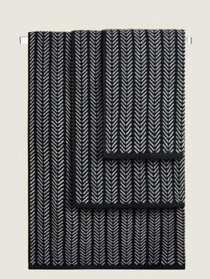 Black & White Herringbone Towel Range Home at ASDA