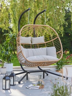 Hanging Double Egg Chair Outdoor & Garden at ASDA