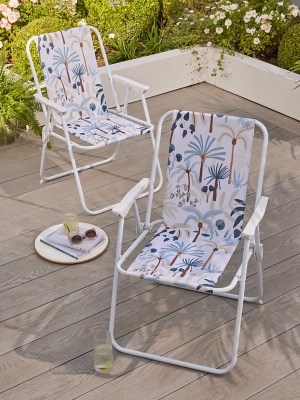 Folding Chair 2 Pack Desert Palm Print Outdoor & Garden at ASDA