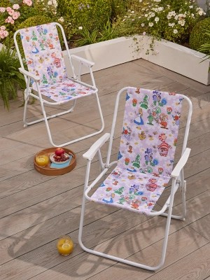 Folding Chair 2 Pack Disney Alice in Wonderland Print Outdoor & Garden at ASDA