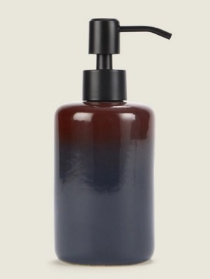 Navy & Red Ombre Reactive Glaze Soap Dispenser Home at ASDA