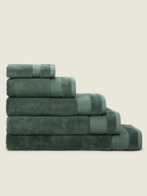 Green Egyptian Cotton Towel Range Home at ASDA