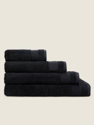 Black Egyptian Cotton Towel Range Home at ASDA