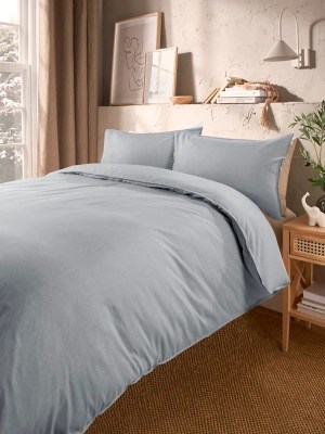 Grey Linen Blend Duvet Set Home at ASDA