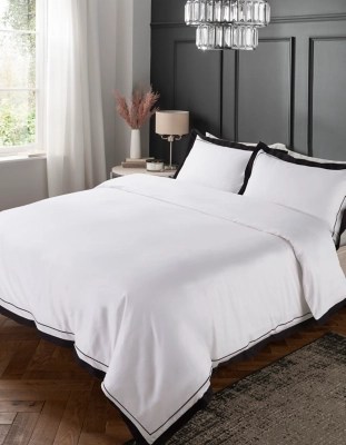 Black & White Oxford Border Duvet Set Home at ASDA