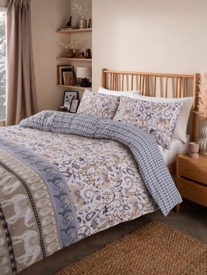 Elephant Trail Reversible Duvet Set Home at ASDA