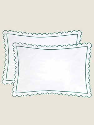 Scallop Edge Pillowcase Pair Home at ASDA