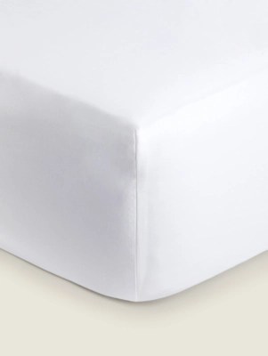 White Luxuriously Soft 100 Cotton 400 Thread Count Fitted Sheet Home