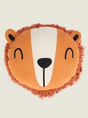 Orange LionShaped Cushion Home at ASDA