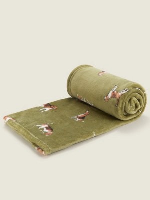 Green Beagle SuperSoft Throw Home at ASDA