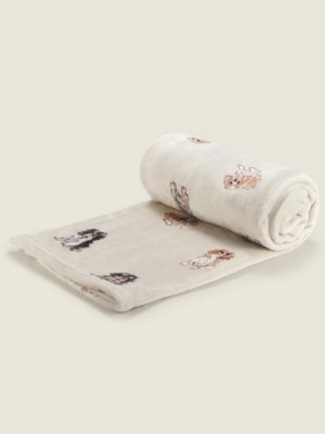 Natural Spaniel SuperSoft Throw Home at ASDA