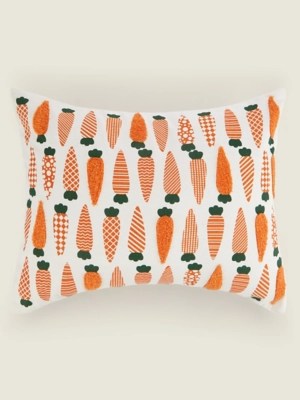 Embroidered Carrot Cushion Home at ASDA