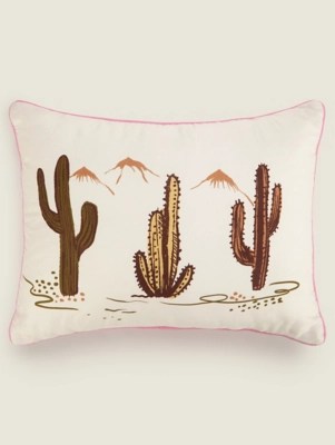 Green 3 In A Row Cactus Cushion Home at ASDA