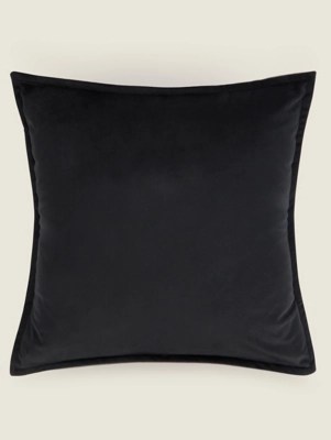 Black Velvet Cushion Home at ASDA
