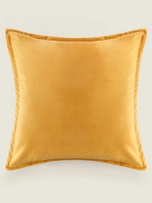 Honey Velvet Cushion Home at ASDA