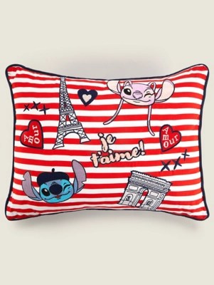 Disney Angel & Stitch Paris Badge Cushion Home at ASDA