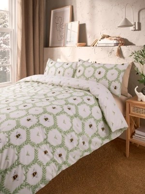 White Bee Reversible Duvet Set Home at ASDA