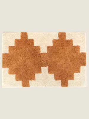 Natural Aztec Geometric Tufted Bath Mat Home at ASDA