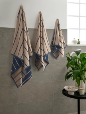 Brown & Navy Striped Towel Range Home at ASDA