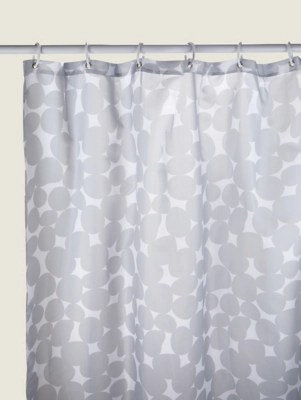 Grey Pebble Shower Curtain Home at ASDA