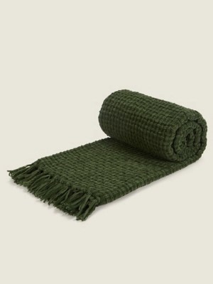 Green Chenille Throw Home at ASDA