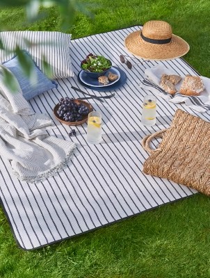 Striped Picnic Rug Outdoor & Garden at ASDA