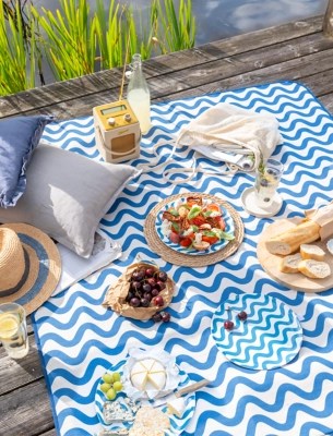 Wavy Stripe Outdoor Rug Outdoor & Garden at ASDA