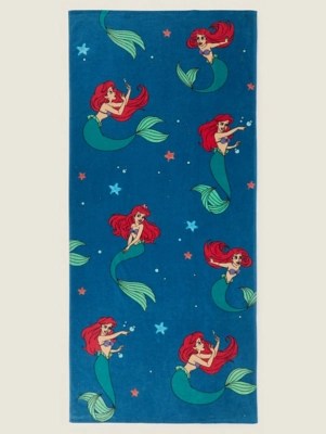Disney Little Mermaid Print Cotton Beach Towel Home at ASDA
