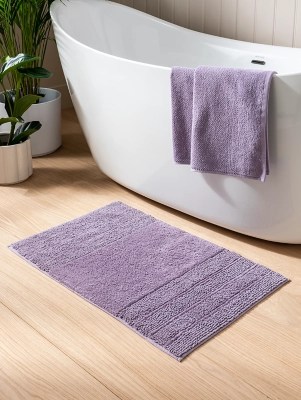 Stacey Solomon Lilac Cut & Loop Stripe Bath Mat Home at ASDA