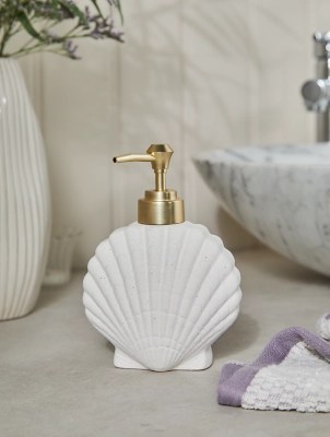 Stacey Solomon Cream Shell Soap Dispenser Home at ASDA