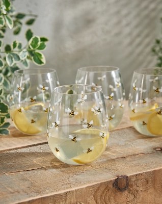 Bee Tumblers Set of 4 Outdoor & Garden at ASDA