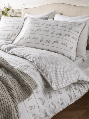 Stacey Solomon Natural Bunny Piped Duvet Set Home at ASDA