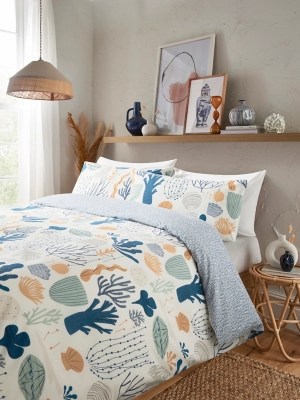 Ocean Life Riviera Reversible Duvet Sheet Home at ASDA