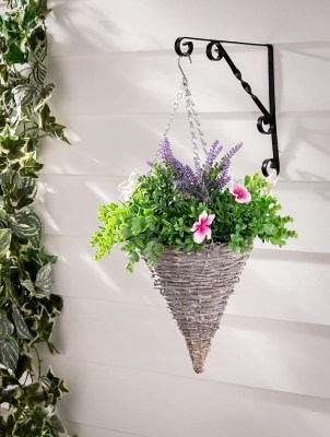 Hanging Topiary Flower Basket Outdoor & Garden at ASDA