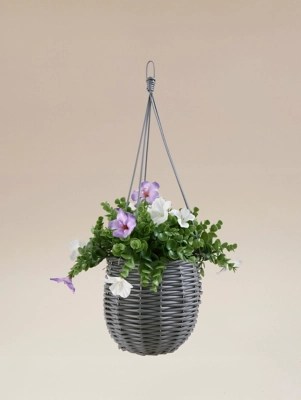 Willow Rope Hanging Basket Outdoor & Garden at ASDA