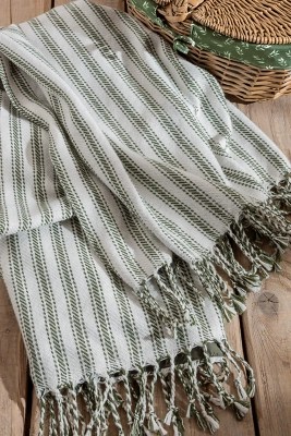 Stacey Solomon Cream & Green Picnic Blanket Outdoor & Garden
