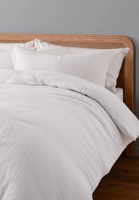 White Muslin Duvet Set Home at ASDA