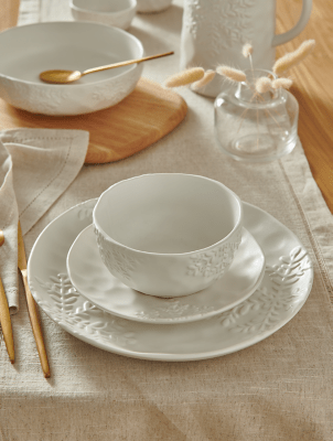 Stacey Solomon White Snowflake Dinner Set 12 Piece Home at