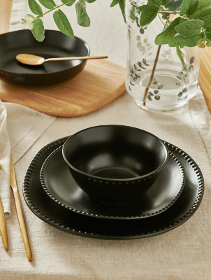 Stacey Solomon Black Beaded Dinner Set 12 piece Home at ASDA(07)