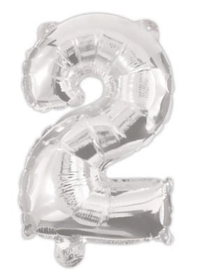 Silver 95cm Number Helium Balloon No 2 Toys & Character at ASDA