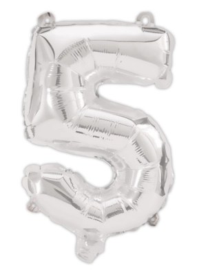 Silver 95cm Number Helium Balloon No 5 Toys & Character at ASDA