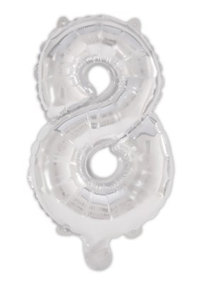 Silver 95cm Number Helium Balloon No 8 Toys & Character at ASDA