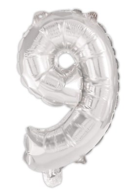 Silver 95cm Number Helium Balloon No 9 Toys & Character at ASDA